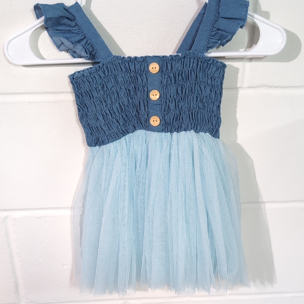 nwot Blue and Light Blue Ruffled Dress
